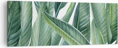 Produktbild von Bild auf Leinwand - Leinwandbild - Einteilig - Exotisch Blätter Grün - 140x50cm - Wand Bild - Wanddeko - Wandbilder - Leinwanddruck - Bilder - Wanddekoration - Leinwand bilder - AB140x50-4258