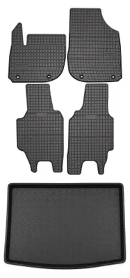 Image de Tapis en caoutchouc + bac de coffre pour Honda HR-V III 2022- (sans caisson de basses) – 5 pièces, noirs, sur mesure
