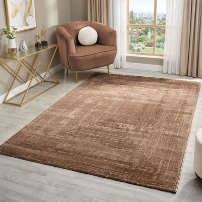Produktbild von Teppich Wohnzimmer Schlafzimmer Modern Hoch&Tief Bordüre Qualitativ 3D effekt