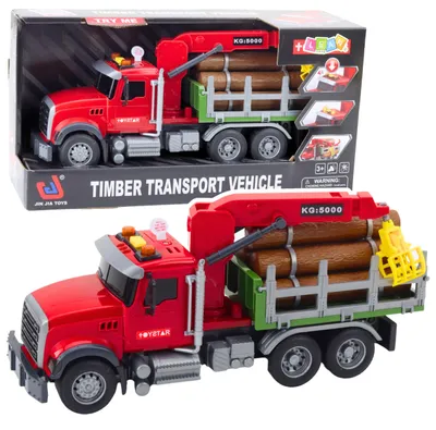 Immagine prodotto di Le luci del camion con gru in legno sembrano rosse 1:14