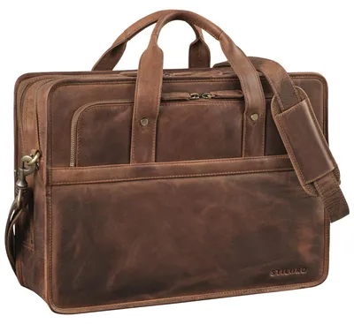 Image de Sacoche en cuir pour ordinateur portable, jusqu'à 15,6 pouces, pour hommes