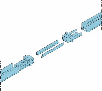Produktbild von Dalsys Schiebetürsystem Verbindungselement für Doppelschiebetür Silber CW 75, für Glasschiebetür, raumsparende Türinstallation, für eine Wanddicke 100/125
