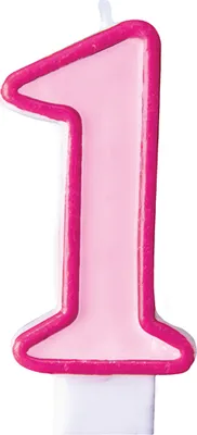 Produktbild von Geburtstagskerze Zahl 1, rosa, 7cm