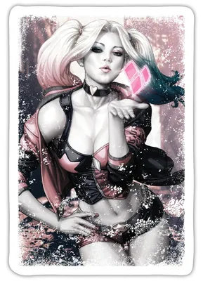 Produktbild von Spreadshirt Harley Quinn Comic Sticker Aufkleber, 10 x 10 cm, Mattweiß
