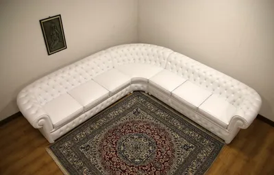 Zdjęcie produktu dla Sofa Chesterfield narożna, skóra, 3-osobowa, nowoczesna, tapicerowana