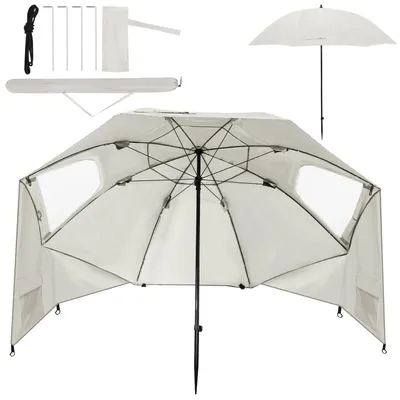 Produktbild von Eikuavons Sonnenschirm 210 cm UPF 50+, tragbarer Strandschirm, neigbar & wasserabweisend für Strand Balkon Garten Urlaub Beige