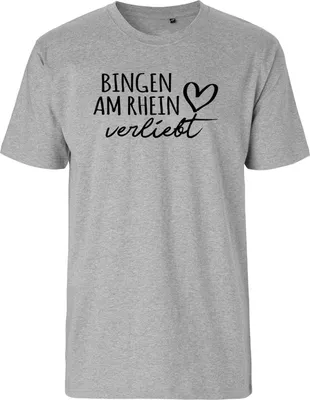 Produktbild von Huuraa Herren T-Shirt Nidderau verliebt XL Sport Grey Bio Baumwolle Fairtrade Herrenshirt Geschenkidee