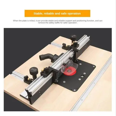 Obrázek produktu pro Frézovací stůl - doraz 700 mm - hliníkový profil - 300 mm T-drážka s posuvnými úchyty - kryt frézy