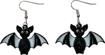 Produktbild von Fledermaus Ohrringe Miniblings Hänger Halloween Vampir Blutsauger schwarz weiß