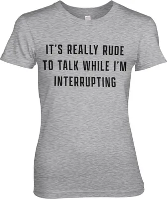 Produktbild von Rude To Talk Girly Tee - Large - HeatherGrey