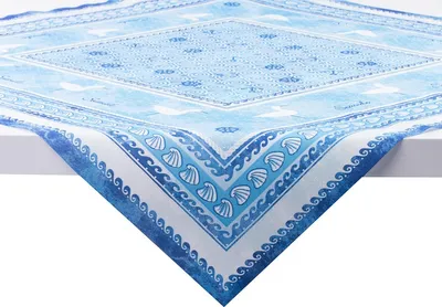 Produktbild von Sovie HOME Tischdecke Seaside in Blau aus Linclass® Airlaid 80 x 80 cm, 1 Stück - Maritim