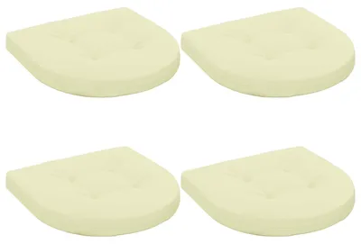 Imagen del producto de Cojines para asiento, juego de 4 unidades, 100% poliéster, color crema