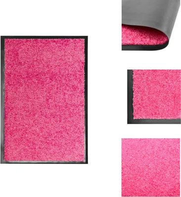Produktbild von vidaXL Fußmatte Waschbar Rosa 40x60 cm -  Fußmatten