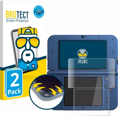 Produktbild von 2x BROTECT Fullscreen Schutzfolie für Nintendo New 3DS XL Displayschutz Folie Fullcover Klar Transparent