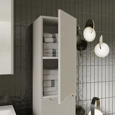 Produktbild von Hochschrank Bella | Badezimmerschrank Hängeschrank Badmöbelschrank Midischrank
