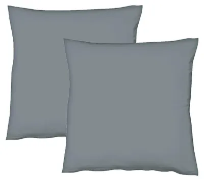 Produktbild von JACK by Fleuresse 2er Set Renforcé Kissenhülle Kissenbezug Dekokissen Baumwolle weich, Farbe:Dunkelgrau, Größe:40 x 80 cm