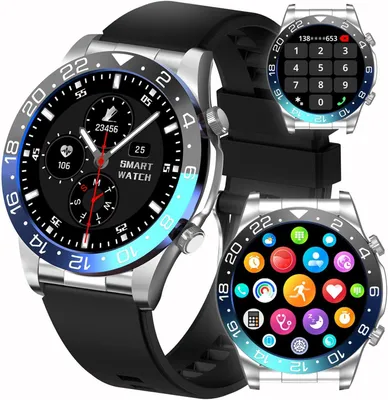 Produktbild von Herren-Smartwatch 1,4" AMOLED Fitness Tracker mit Herzfrequenz-, Schlaf- und Blutsauerstoffmonitor, Bluetooth-Anrufe, IP67 wasserdicht, Schrittzähler