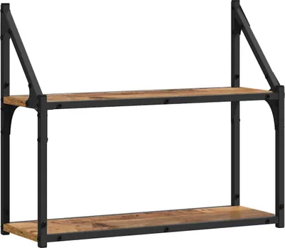 Image de vidaXL Étagère murale avec étagère Vieux bois 60 x 21 x 51 cm Bois composite