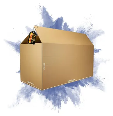 Produktbild von 1x Versandkarton 2-wellig | LxBxH 1200 x 600 x 600 mm | Mit Höhenriller & Belastbar bis 30 kg | Braun