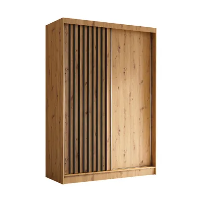 Produktbild von AX LIVING Cabinio Kleiderschrank 150 Breite Artisan Eiche mit Schwarz