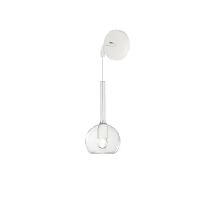 Immagine prodotto di Applique Contemporanea Future Metallo Bianco Vetro Trasparente 1 Luce E27