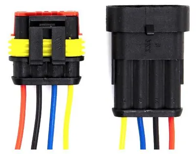 Produktbild von 4-pin Verbindungsstecker wasserdicht, Stecker und Fassung