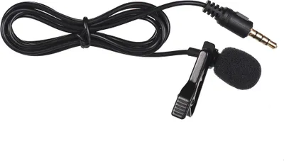 Produktbild von Mini-Krawattenrevers-Clip-on-Kabelmikrofon mit 3,5-mm-Stecker für Smartphone, PC, Laptop, Chatten, Singen, Karaoke, mit Tragetasche