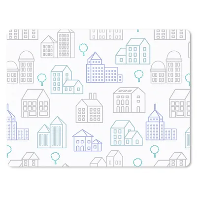 Produktbild von MuchoWow® Mauspad Mousepad Skyline - Muster - Haus 23x19 cm - Mousepads - Maus Mat - Pad - Mausunterlage - Schreibtischunterlage - Mauspad