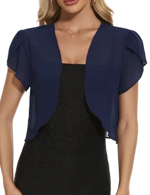 Produktbild von Chiffon-Bolero-Jacke für Damen mit 3/4-Ärmeln
