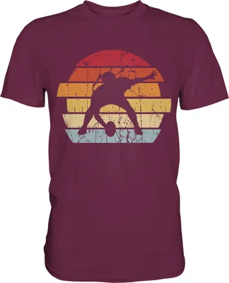 Produktbild von American Football Retro T-Shirt – Burgundy / L