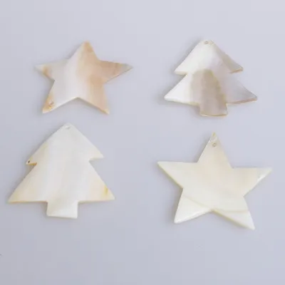 Produktbild von Perlmuttsterne und  -Tannen - natur - 5 cm - 24 Stück - 97010 50