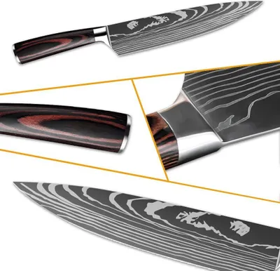 Produktbild von 8Zoll Kochmesser Chefmesser Küchenmesser Profi Edelstahl Damaskus Allzweckmesser