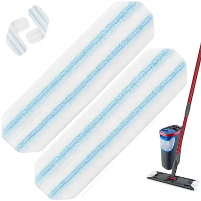 Produktbild von 2 Stück Mikrofaser Ersatzbezug für Vileda H2PrO Bodenwischer, Wischmopp Ersatzbezug, Wischbezug für alle Hartböden, Wiederverwendbar, Bodenreinigung