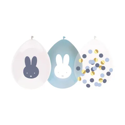 Produktbild von Ootje Kadootje Miffy Ballon Gold Junge 5 Stück | Babyzimmer Dekoration