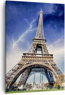 Produktbild von Bild auf Leinwand - Leinwandbild - Einteilig - Eiffle Paris Turm - 50x70cm - Wand Bild - Wanddeko - Wandbilder - Leinwanddruck - Kunstdruck - Wanddekoration - Leinwand bilder - Wandbild - PA50x70-2484
