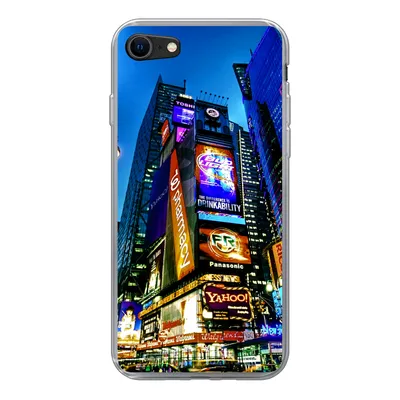 Produktbild von MuchoWow® Handyhülle Schutzhülle Hülle für iPhone SE 2022 New York - Nacht - USA Silikon Softcase Handy Hülle - Schutzhülle