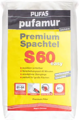 Produktbild von Pufas Pufamur Premium Spachtel S60 Easy 25Kg ,Q1-Q4, innen, Kunstharzverstärkt