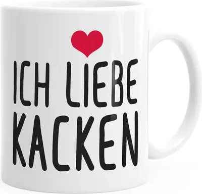 Produktbild von Spruch-Tasse Ich liebe kacken Kaffeetasse Teetasse MoonWorks® weiß unisize