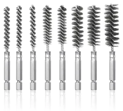 Produktbild von Stahlbš¹rsten Bohrmaschinen Set - 8-teilig - Drahtbš¹rsten Set - Stahldraht Rundbš¹rsten - Schleifbš¹rste - Rostentferner - Zum Entfernen von Farbe und Rost