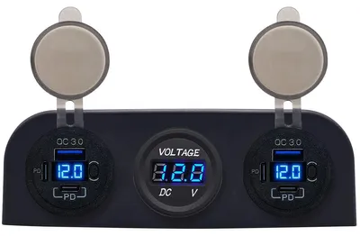 Produktbild von ProRide 12V USB-Autoladegerät 6 Anschlüsse QC3.0 P19106 mit Voltmeter