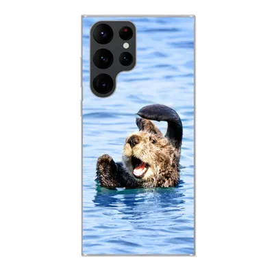 Produktbild von MuchoWow® Handyhülle Schutzhülle Hülle für Samsung Galaxy S22 Ultra Seeotter - Lustig - Wasser - Kinder - Jungen - Mädchen - Kind Silikon Softcase Handy Hülle - Abbildung