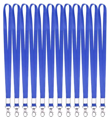 25 Schlüsselbänder Polyester 46 cm blau mit Karabiner