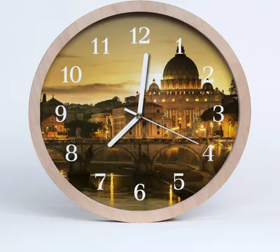 Produktbild von Holzuhr 30fi cm wanduhr - Architektur Basilika