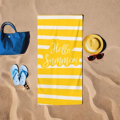 Produktbild von Mijolnir, Hello Summer - Yellow, Strandtuch, Gelb, 60 % BAUMWOLLE / 40 % POLYESTER, 75 x 150 cm
