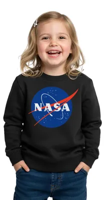 Produktbild von Spreadshirt NASA Classic Logo Kinder Premium Pullover, 146/152 (10 Jahre), Schwarz