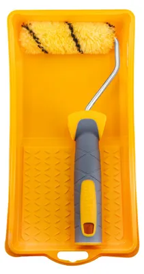 Imagen del producto de Conjunto de rodillos para pintura Hardy Working Tools, 10 cm, con mango de 2 componentes y bandeja para pintura