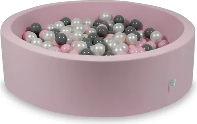 Obrázok produktu pre Suchý bazén, púdrovo ružový, 110x30 cm, so 400 loptičkami: Perleťová, sivá, svetloružová