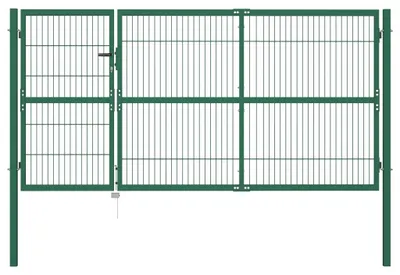Obrázek produktu pro Vstupní brána do zahrady - Zahrada dveře - Plotová brána - Brána k oplocení - Oplocení - Ocel s práškovým nástřikem - 350 x 140 cm - Zelená