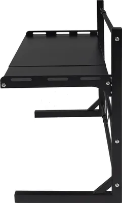 Immagine prodotto di Scaffale per microonde - Supporto per piano di lavoro a 2 livelli - Larghezza regolabile - Estraibile - Acciaio - Per microonde/macchina da caffè - Nero