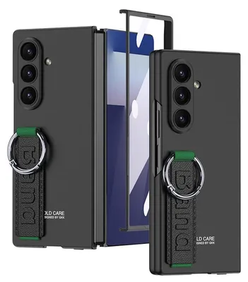Obrázok produktu pre Pre Samsung Galaxy Z Fold7 5G GKK Screen Protector Ring Holder Strap Cover Black